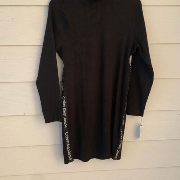 CALVIN KLEIN Logo Tape Ribbed Mock Neck Zip size XL - Picture 5 of 5